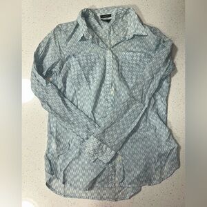 Eddie Bauer Light Blue Patterned Button Down Shirt